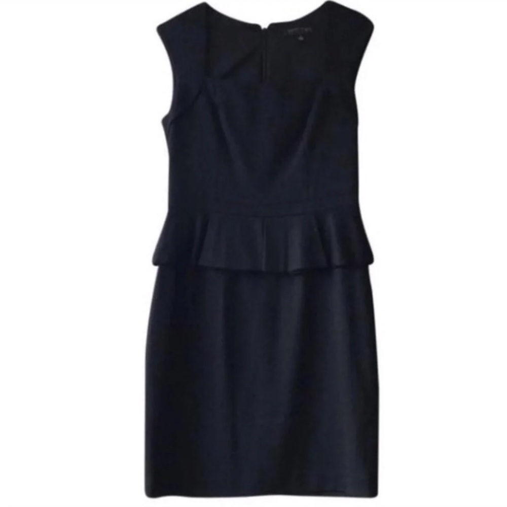 Cynthia Steffe Black Sleeveless Midi Peplum Dress US 4
